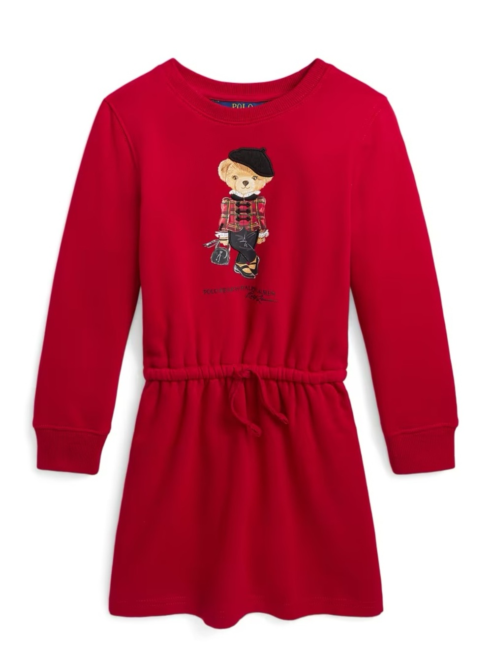 NWT Polo Ralph Lauren Red Bear Kids SWEATSHIRT DRESS girls 12-14